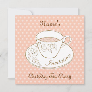 Cup of Tea Invitation, personalised Invitation