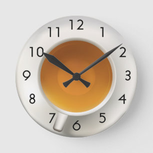 Cup of Tea Round Clock