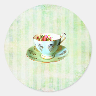 Cup & Saucer Envelope Seal....sticker Classic Round Sticker