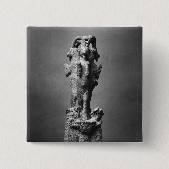 Cup stand made up of three ibexes 15 cm square badge (Front)