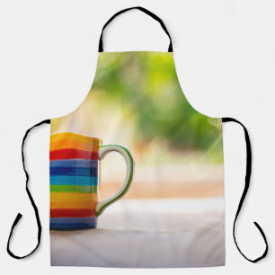 Cup top view coffee table vintage apron