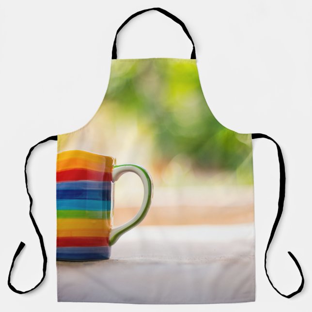 Cup top view coffee table vintage apron (Front)