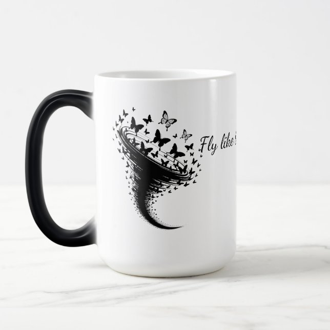 cup with butterfly motif - wing of freedom (Left)