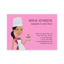 Cupake Business Card Template with African Am Char