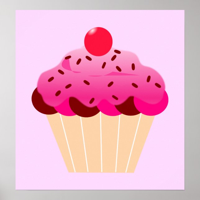 cupcake-310968  cupcake cherry pink icing dessert  poster (Front)