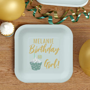 Cupcake 60th Birthday Girl Party Paper Plate