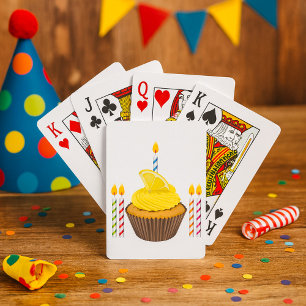 Cupcake And Candles Playing Cards
