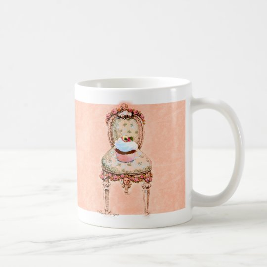 Cupcake and Chair Vintage Style Mug Cup