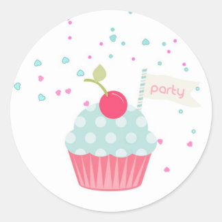 Cupcake and Confetti Classic Round Sticker