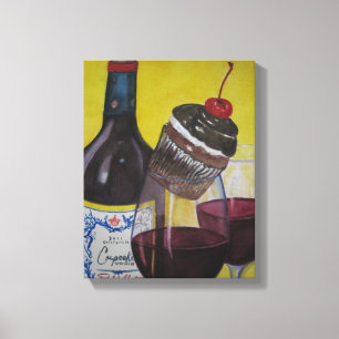 Cupcake and Cupcake Wine Canvas Print
