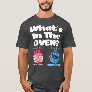 Cupcake and Muffin Pink or Blue Funny Gender Revea T-Shirt