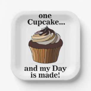 Cupcake And My Day is Made Cupcake Party Paper Plate