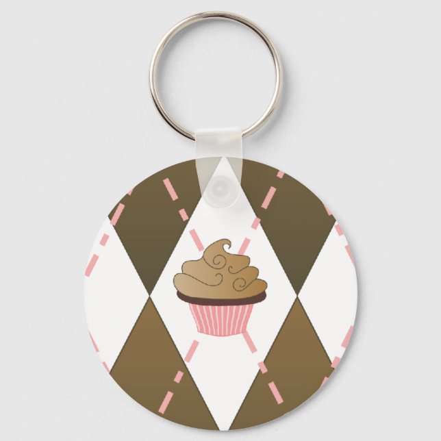 Cupcake Argyle Keychain (Front)