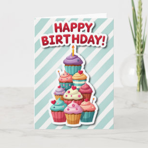 Cupcake Art Birthday Card