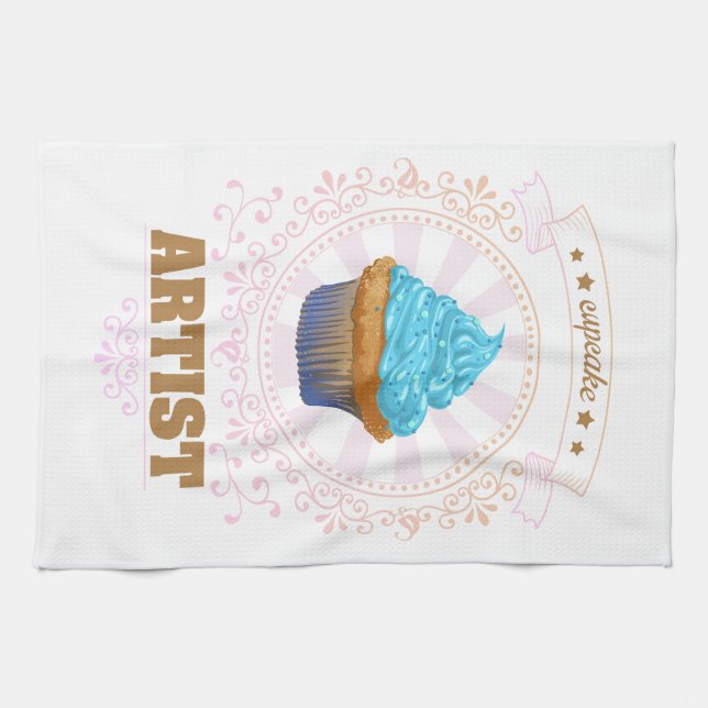 Cupcake Artist Tea Towel (Horizontal)