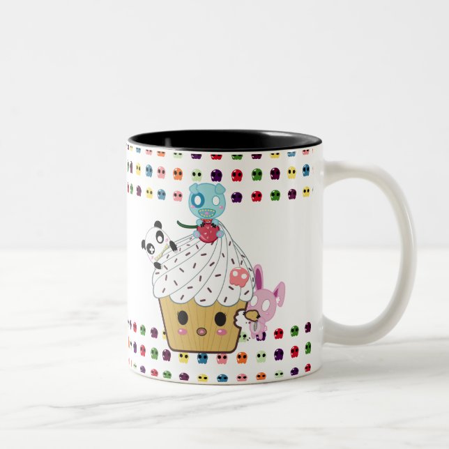 Cupcake Attack! Sugar Skulls Two-Tone Coffee Mug (Right)