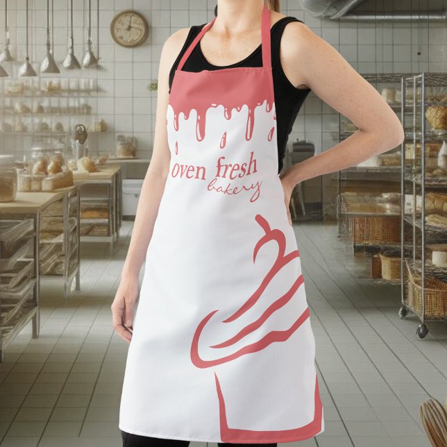 Cupcake Baker Bakery Catering Light Red Apron (Creator Uploaded)