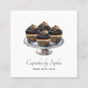 Cupcake Baker Bakery Chef Catering Square Business Card