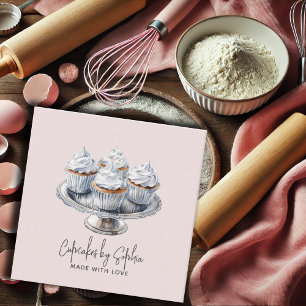 Cupcake Baker Bakery Chef Catering Square Business Card