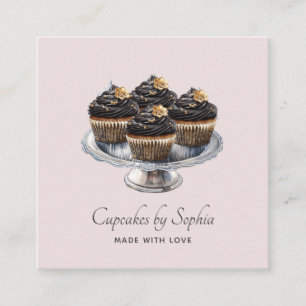 Cupcake Baker Bakery Chef Catering  Square Business Card