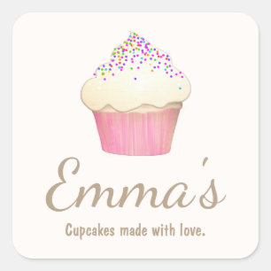 Cupcake Baker Bakery Chef Catering Square Sticker