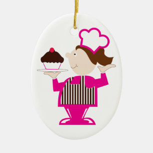 Cupcake Baker Ceramic Ornament