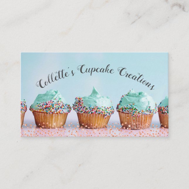 Cupcake Baker Pastry Chef Catering Business Card (Front)
