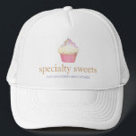 Cupcake Baker Trucker Hat<br><div class="desc">Cute illustration of cupcake with sprinkles.</div>