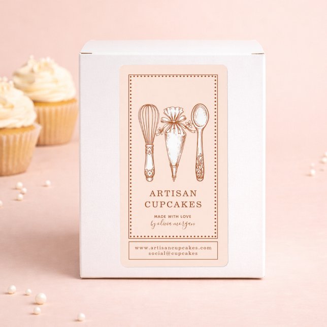 Cupcake Bakery Baking Utensils Product Labels (Creator Uploaded)