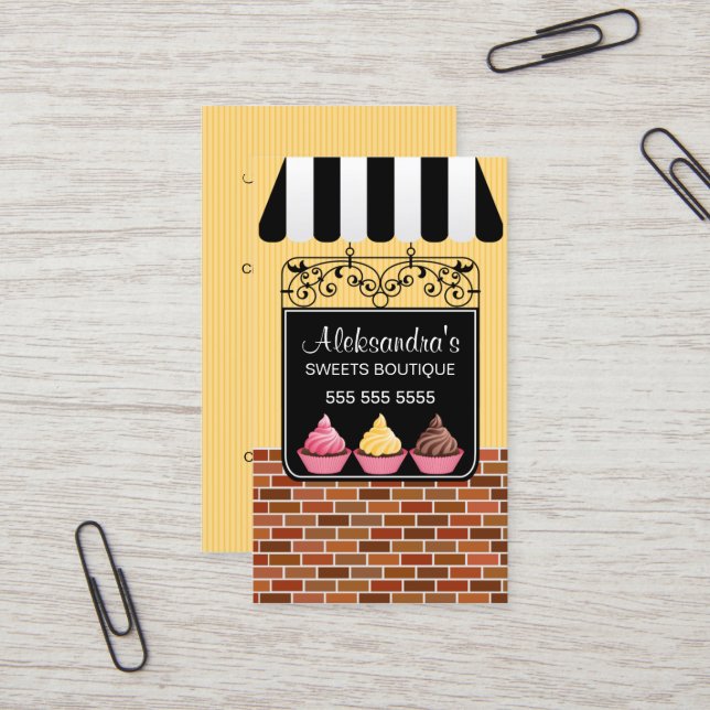 Cupcake Bakery Boutique Business Card (Front/Back In Situ)