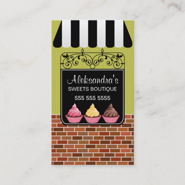 Cupcake Bakery Boutique Business Cards (Front)