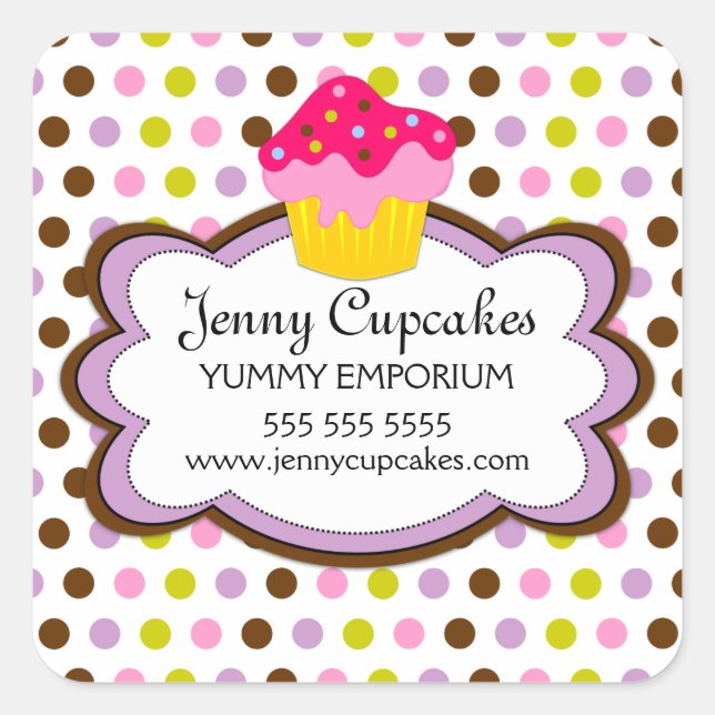 Cupcake Bakery Box Seals (Front)