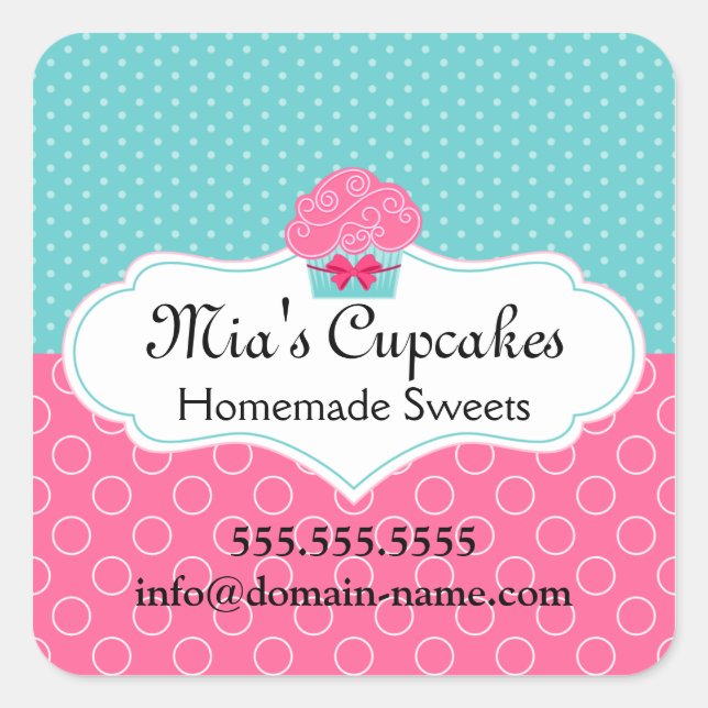 Cupcake Bakery Box Seals (Front)