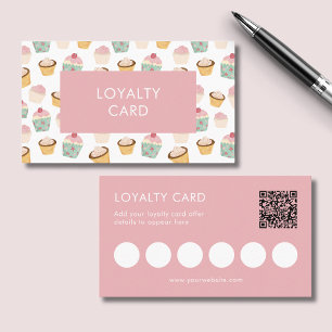 Cupcake Bakery Business Loyalty Card