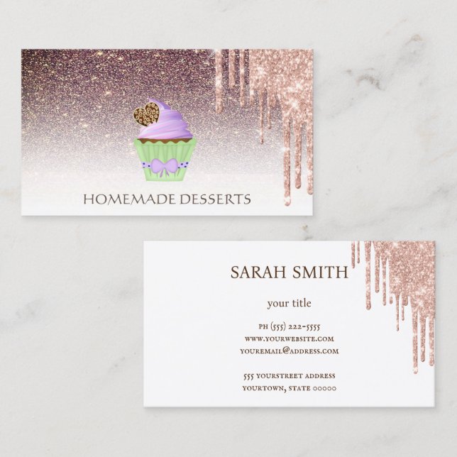 Cupcake  Bakery Chef,cute Business Card (Front/Back)