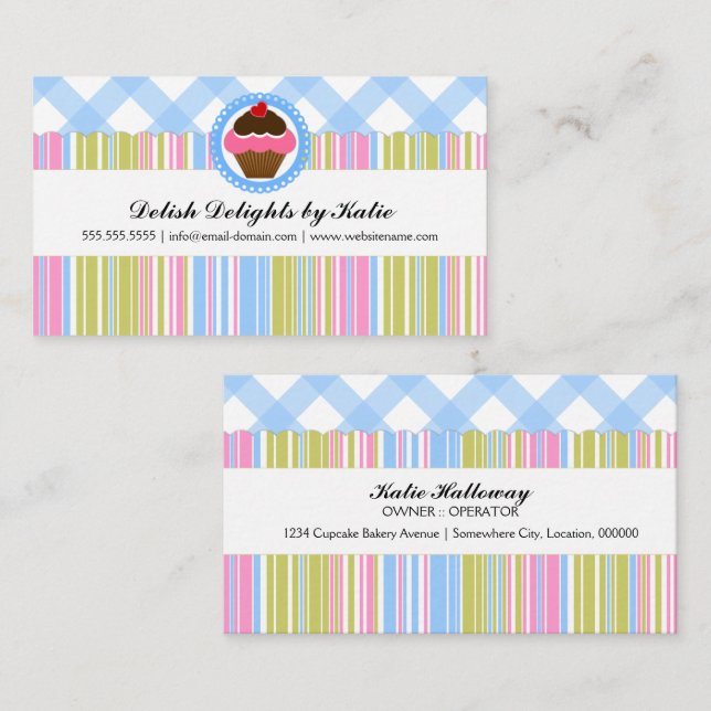 Cupcake Bakery Colourful Business Card (Front/Back)