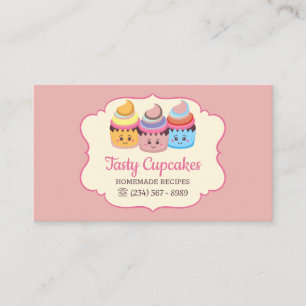 Cupcake Bakery dessert qr code Business Card