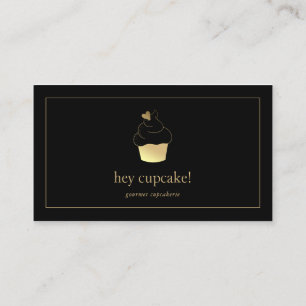 Cupcake Bakery Gold Foil Modern Business Card
