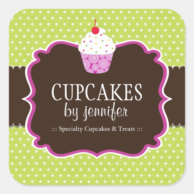 Cupcake Bakery Packaging Stickers (Front)