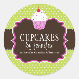 Cupcake Bakery Packaging Stickers