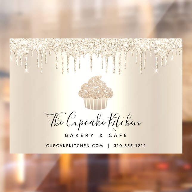 Cupcake Bakery Pastry Chef Chic Gold Glitter Drips (Sheet 2)
