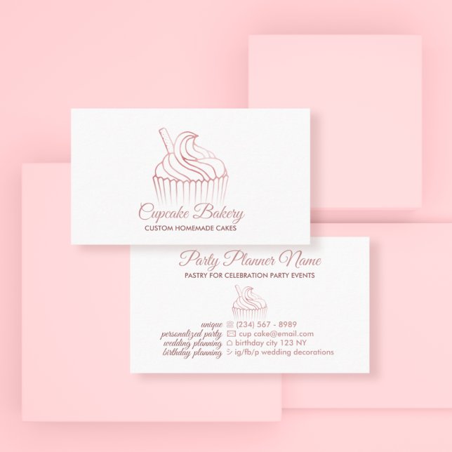 Cupcake bakery pastry chef Whipped Cream Business Card (Creator Uploaded)