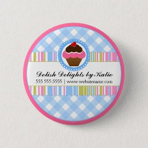 Cupcake Bakery Personalised Button