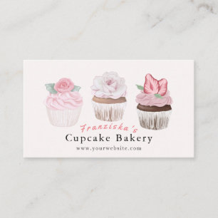 Cupcake Bakery Pink Bakery Business Card