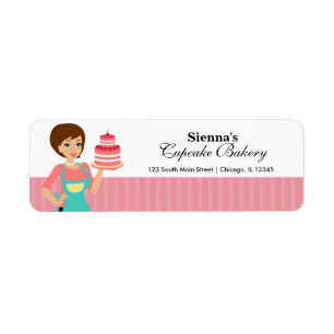Cupcake Bakery Return Address Label
