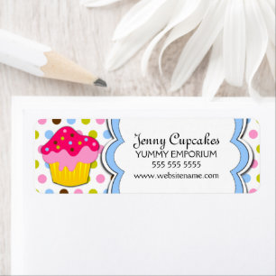 Cupcake Bakery Return Address Label