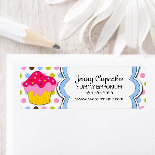 Cupcake Bakery Return Address Label (Insitu)