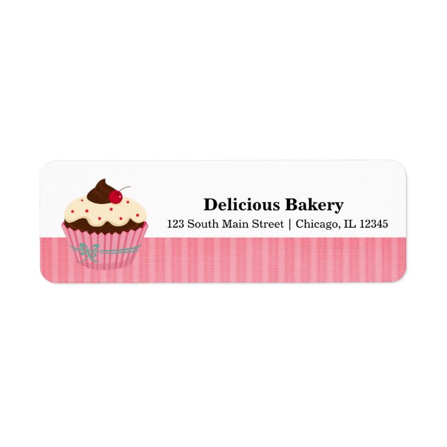 Cupcake Bakery Return Address Label (Front)