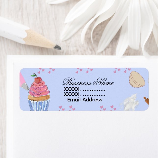 Cupcake Bakery Return Address Labels (Insitu)
