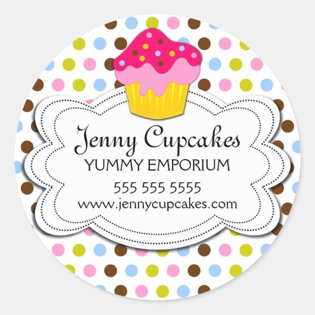 Cupcake Bakery Stickers (Front)